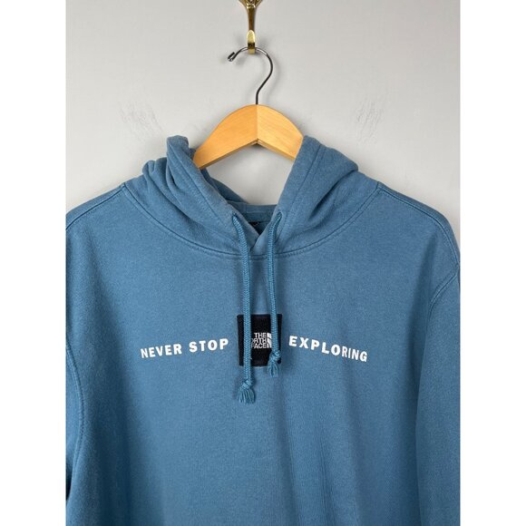 The North Face Blue Never Stop Exploring Hoodie Womens Sz L-XL? Pull Over Hoodie - Picture 3 of 8